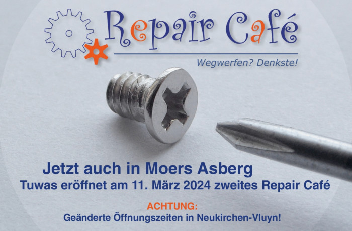 Repair Café jetzt auch in Moers Asberg